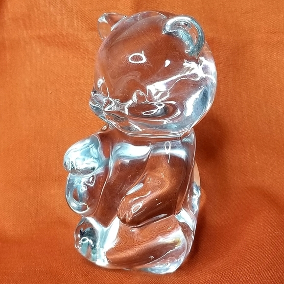 Vintage Collectible Fenton Clear Glass Teddy Bear Figurine Paperweight - Picture 2 of 9